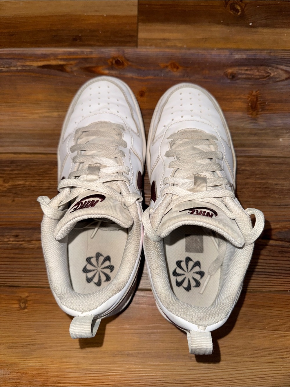 Nike Court Vision Low | Size 5Y(Women’s 6.5) | White/Burgundy - Picture 7 of 8